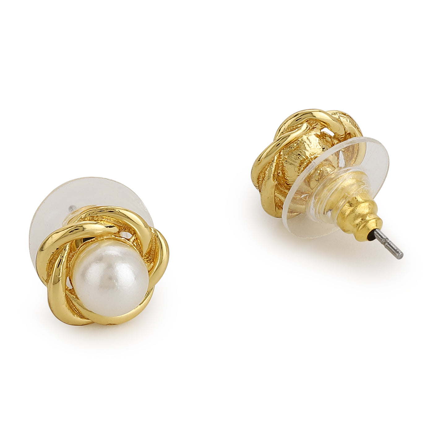 White Flux Pearl Small Stud Earrings