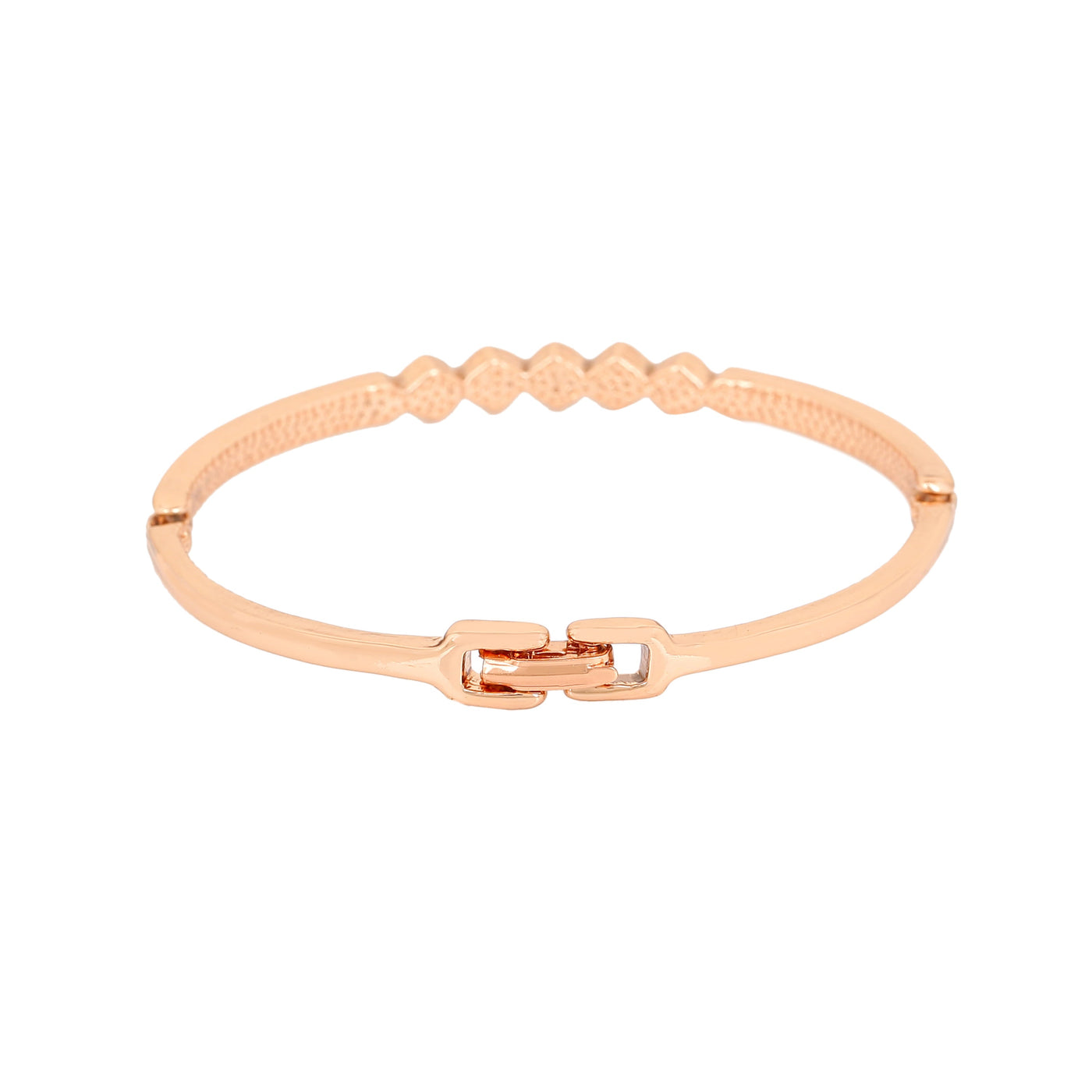 Estele Rose Gold Plated Classic Cuff Bracelet with Crystals for Women