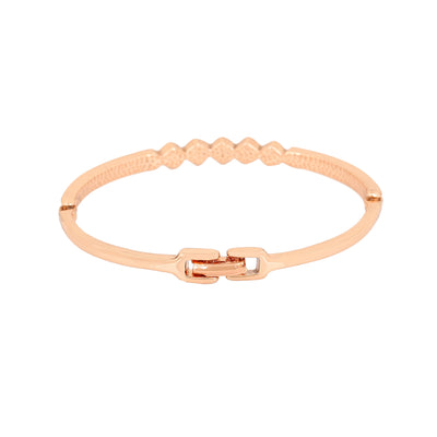 Estele Rose Gold Plated Classic Cuff Bracelet with Crystals for Women