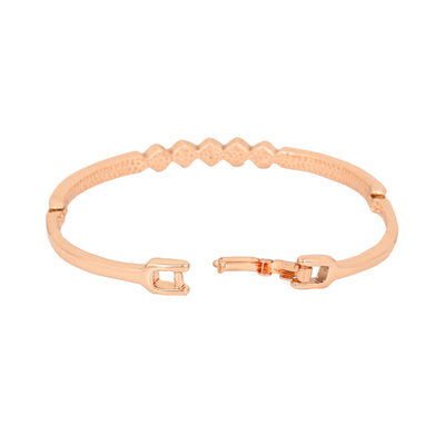 Estele Rose Gold Plated Classic Cuff Bracelet with Crystals for Women