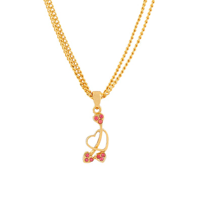 Estele Gold Plated Heart-shaped Pendant with Austrian Crystals for Women