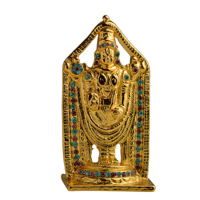 Estele Gold Plated Lord Venkateshwara (Tirupathi Balaji) Idol (BG - with stones)