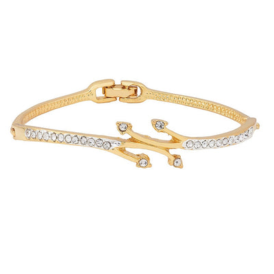 Estele Gold Plated Blossom Bud Bracelet with Austrian Crystals for Women