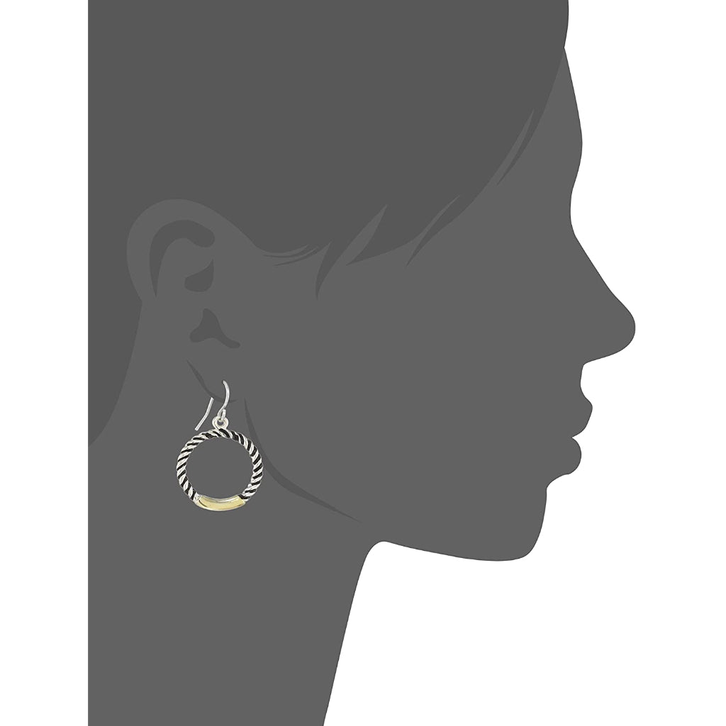 Estel  Gold and Silver Plated Twisted Round Dangle Earrings for women