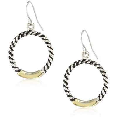 Estel  Gold and Silver Plated Twisted Round Dangle Earrings for women