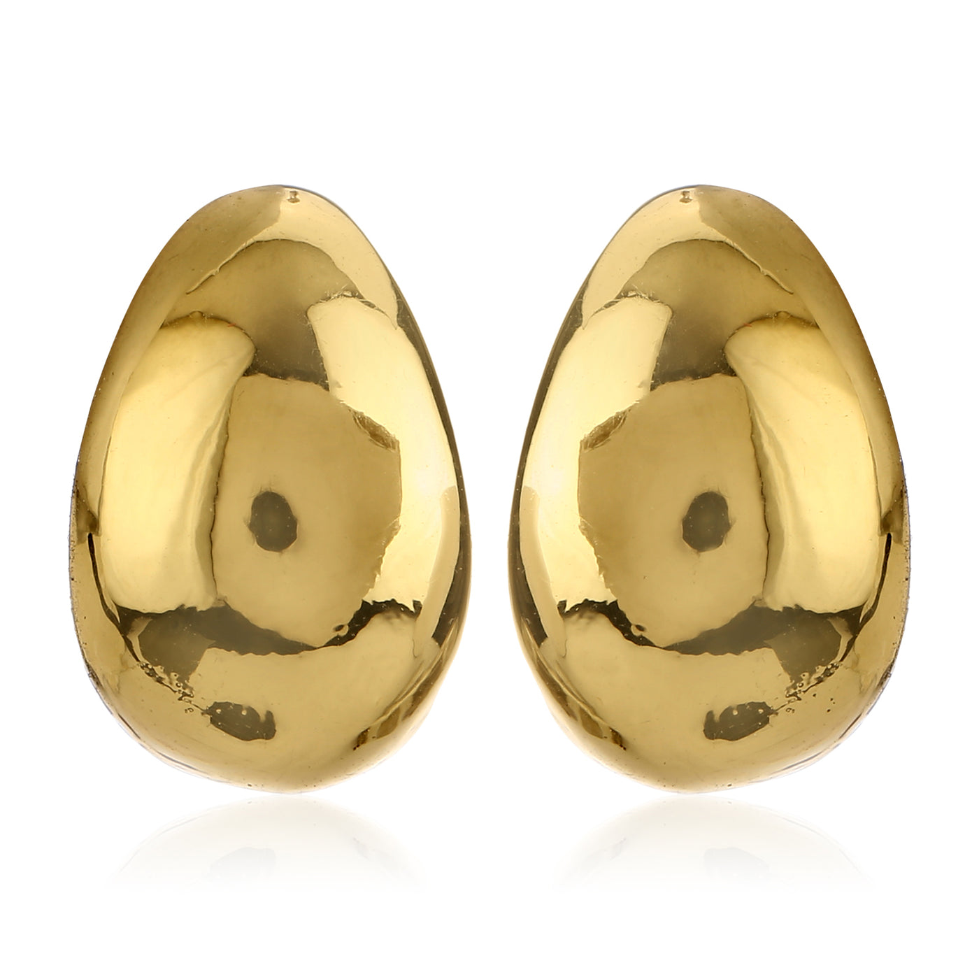 Gold Plated Round Stud Womens Earrings