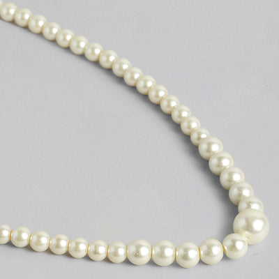 Single Line White Pearl Necklace