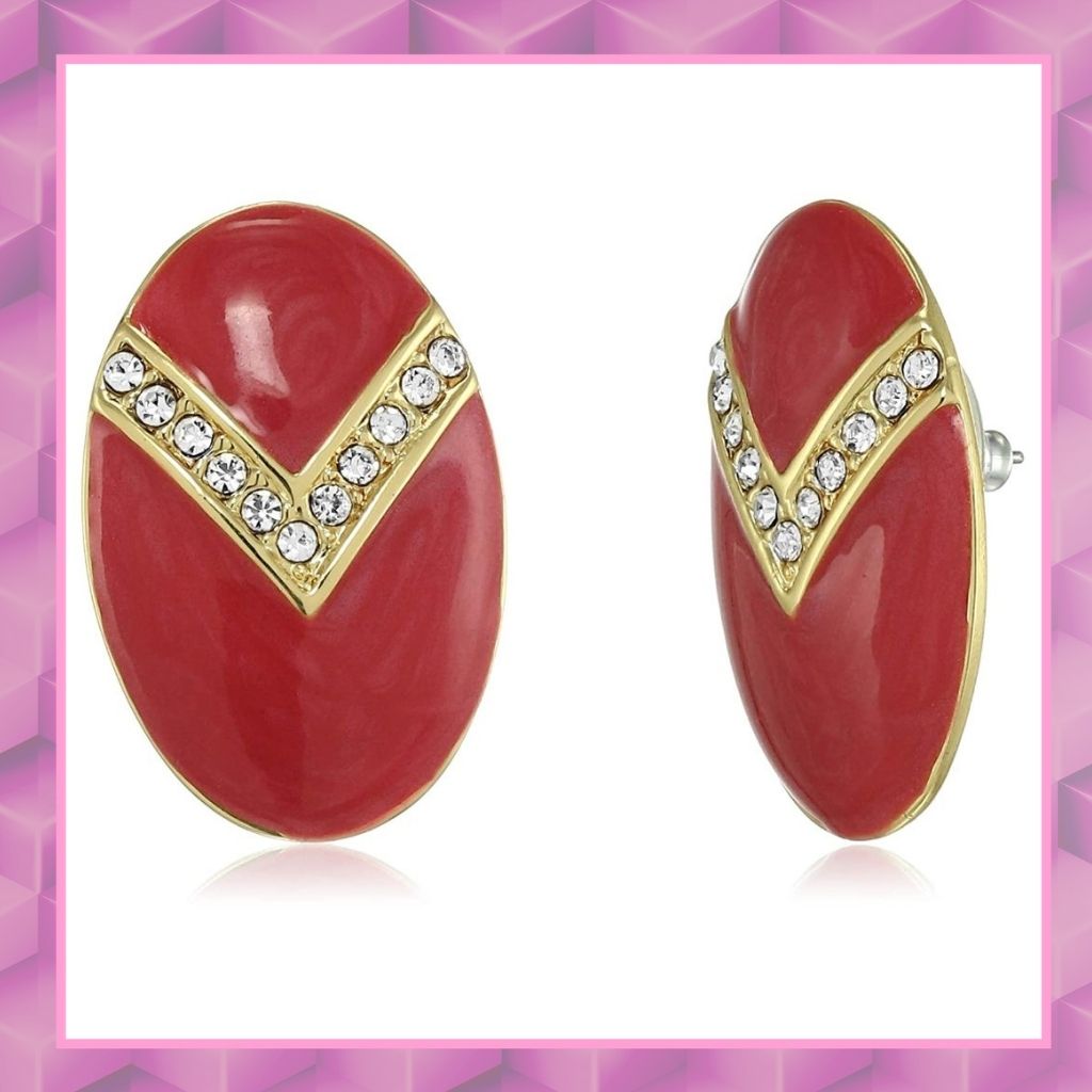 Estele RED colour and white colour stones studs for women