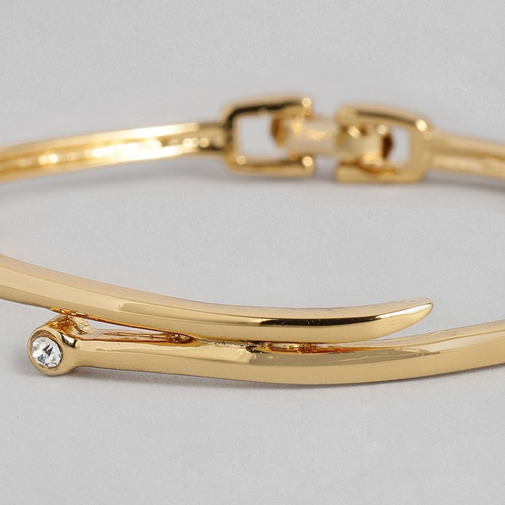 Estele Gold Plated Parallel time Cuff Bracelet for women
