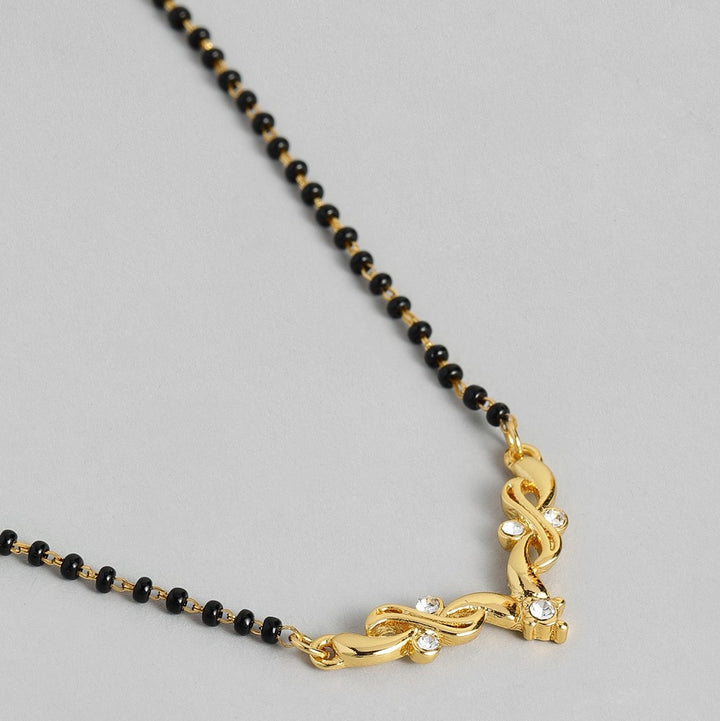 Estele Gold Plated Ravishing Mangalsutra Necklace with Austrian Crystals for Women