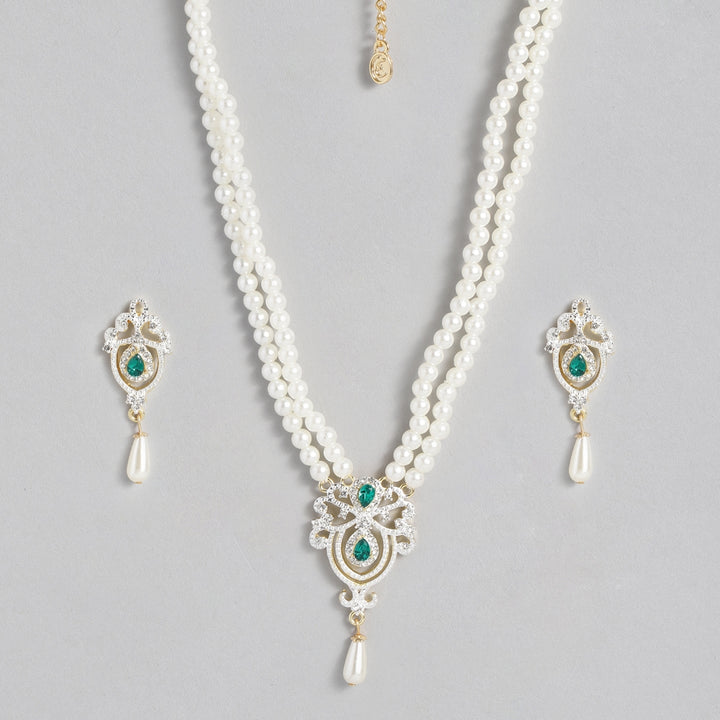 Estele - 24 KT Gold plated Traditional Necklace Set with for Women
