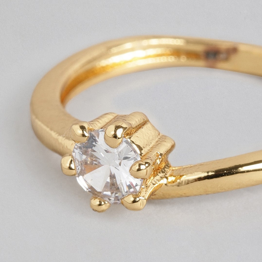Buy Fida Luxurious Gold-Plated American Diamond Finger Ring for Women Online