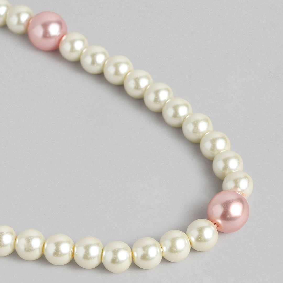 Handcrafted One Line White Flux Pearl Necklace