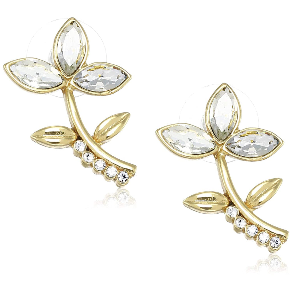 Estele Gold Plated Tender flower Stud Earrings for women