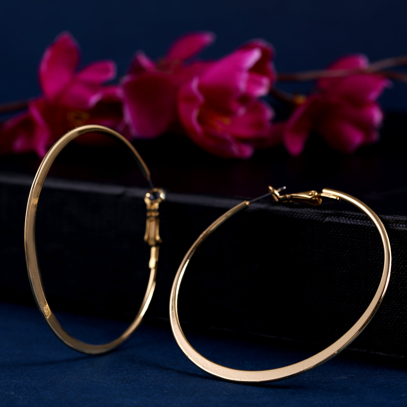Special Golden Polish Big Round Hoop Earrings For Women & Girls