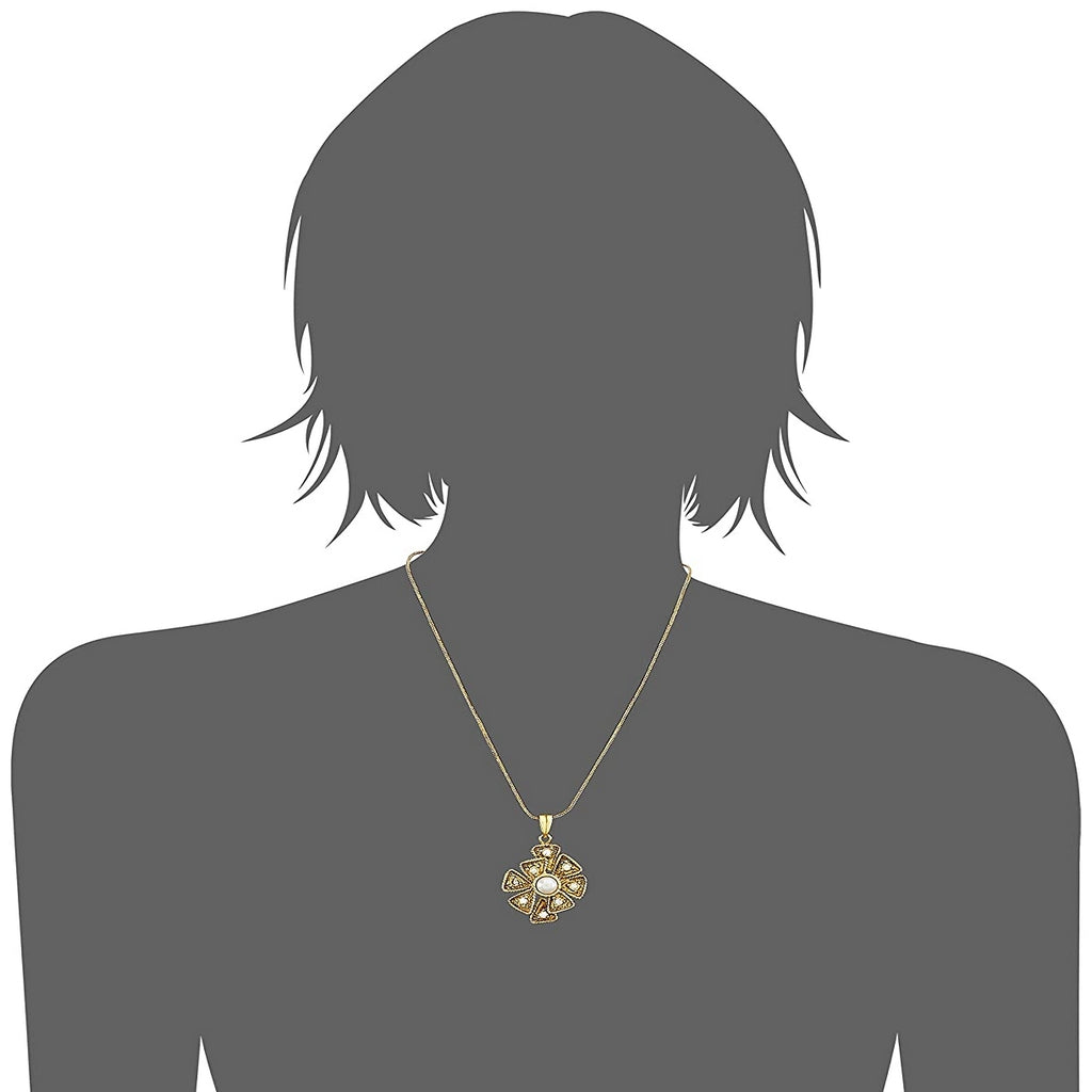 Estele gold plated flower petal pendant for women