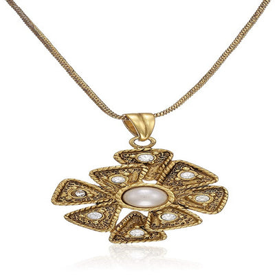 Estele gold plated flower petal pendant for women