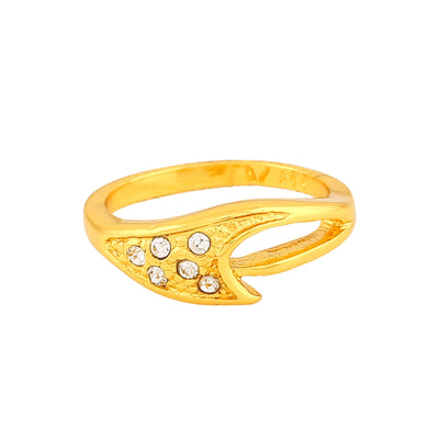 Estele Gold Plated Alluring Finger Ring with Crystals for Women
