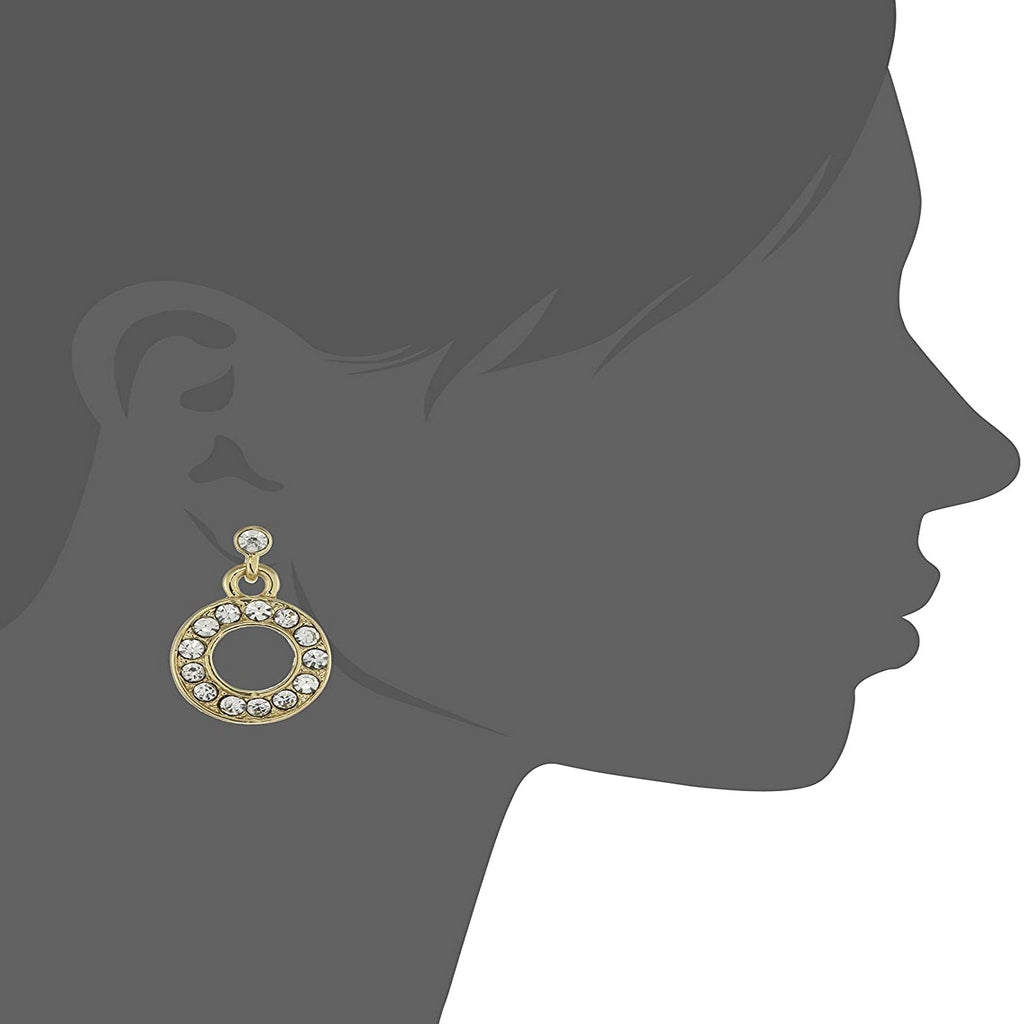 Estele Gold Plated Hanging donut Drop Earrings for women