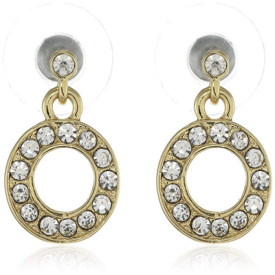 Estele Gold Plated Hanging donut Drop Earrings for women