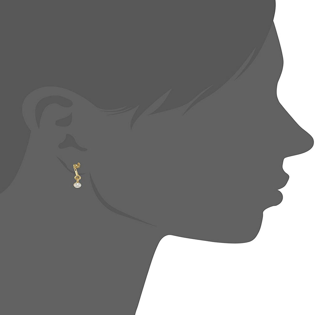 Estele Gold Plated Pearl end Drop Earrings