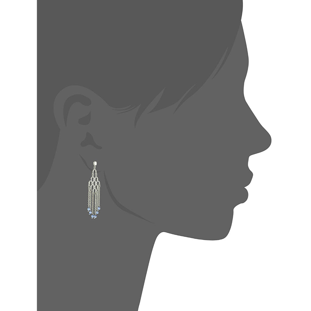 Estele Rhodium Plated Waterfall Dangle Earrings for women