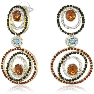 Estele  Gold and Silver Plated Orbit Dangle Earrings for women