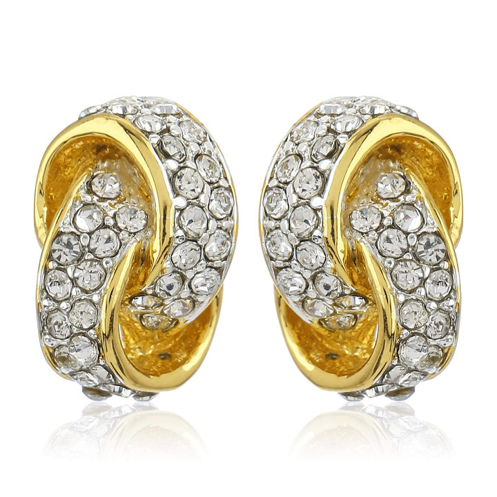 Estele Gold Tone Plated Round Stud Earrings for women