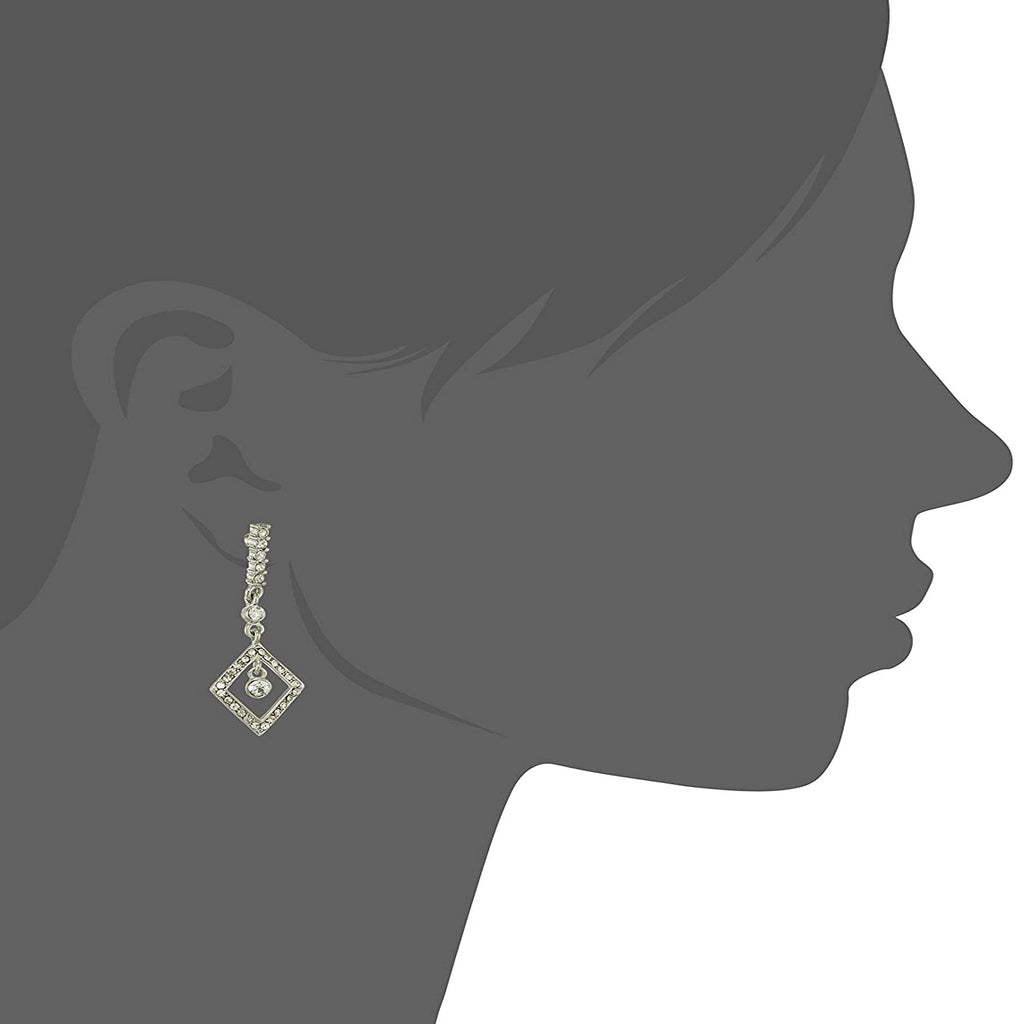 Estele   Gold and Silver Plated Diamond kite Dangle Earrings for women