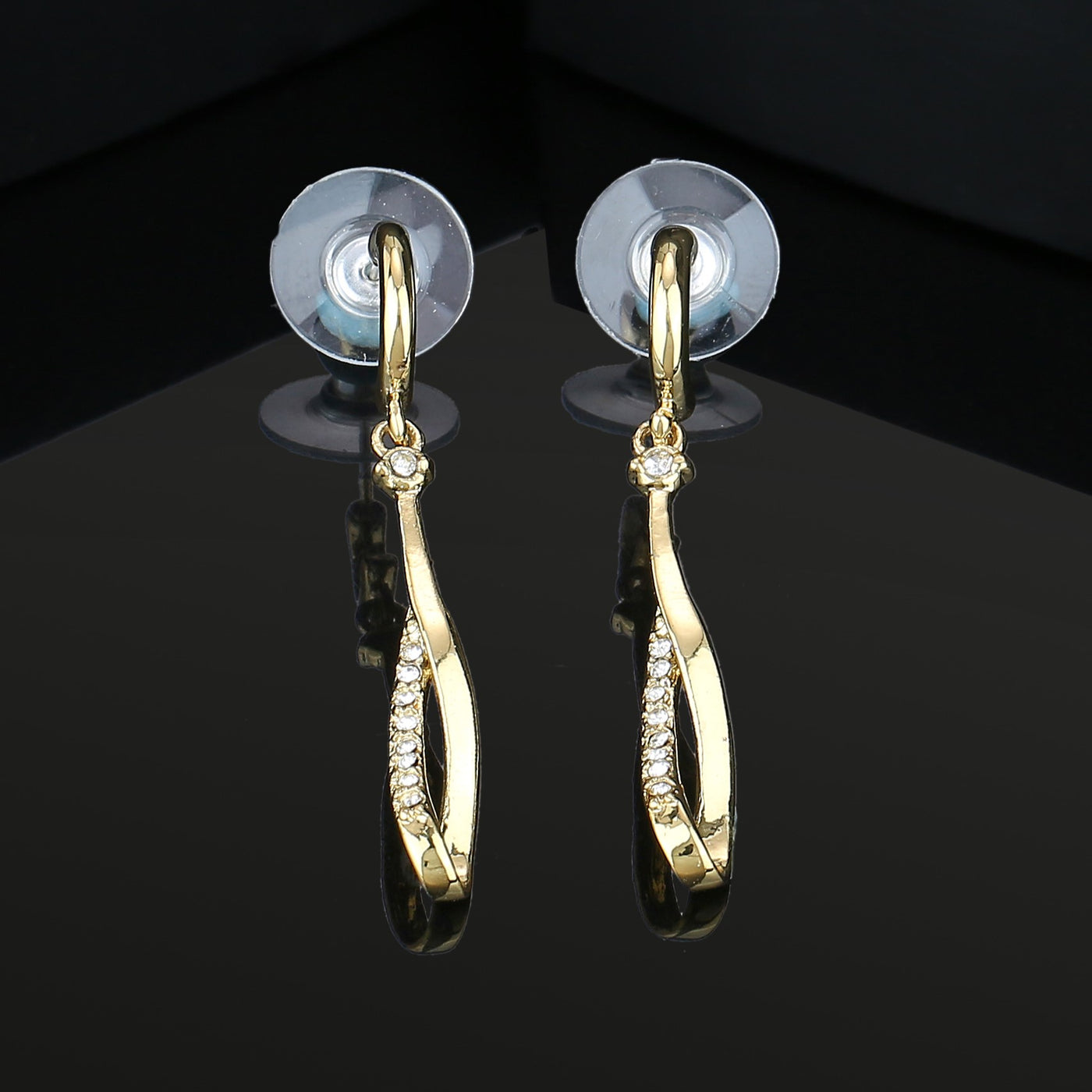 Estele Gold Plated Hanging taffy Dangle Earrings for women