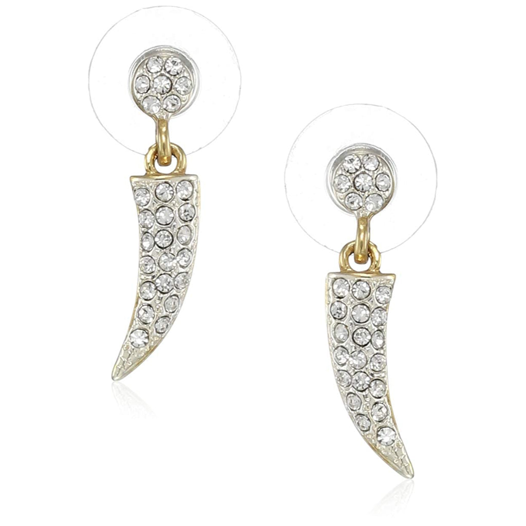 Estele Gold and Silver Plated Tiger claw Drop Earrings for women