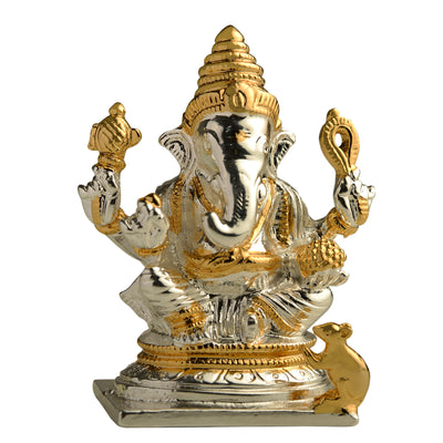 Estele Gold & Rhodium Plated Lord Ganesh Idol (18T)