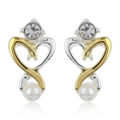 Estele - Two Plated Heart Shaped Stud Earrings