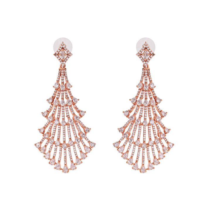 Estele Rose Gold Plated CZ Sparkling Earrings for Women