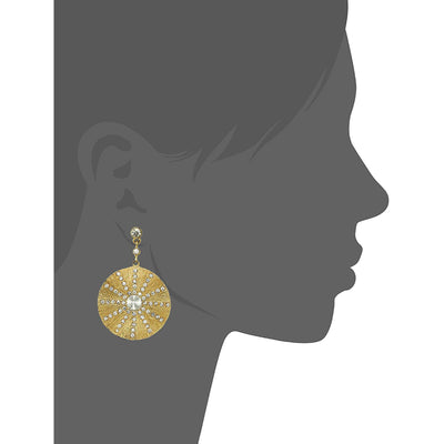 Estele Gold Plated Beaming sun Dangle Earrings for women