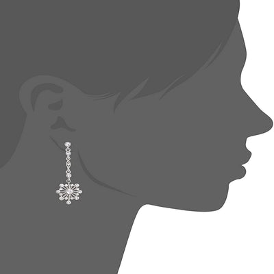 Estele  Silver Plated point star Dangle Earrings for women