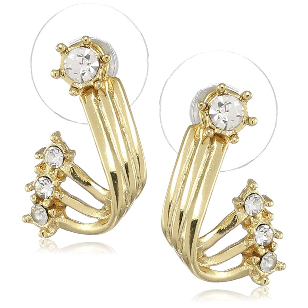 Estele  Gold Plated Falling star Drop Earrings for women