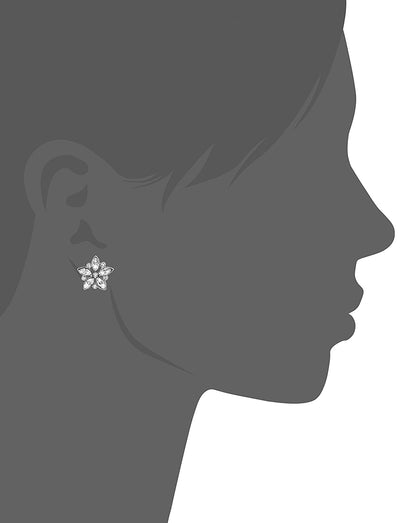 Estele Silver Plated Twinkle star Stud Earrings