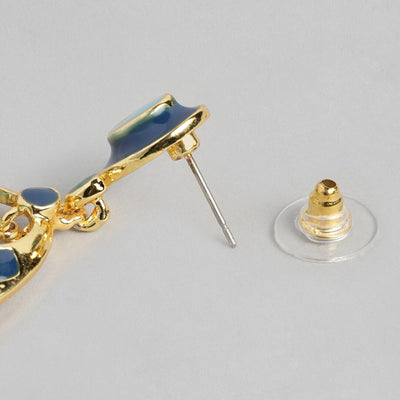 Estele Blue colour enamel Dangle earrings for women