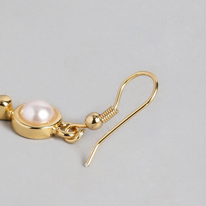 Estele Gold Plated Pearl Studded Traditional Necklace Set for Women