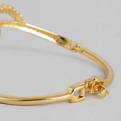 Estele Gold Plated Pearl Wheel Cuff Bracelet for women