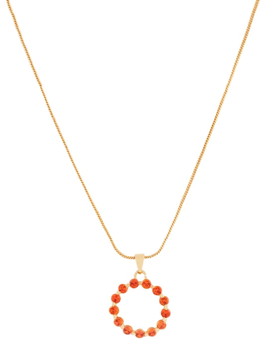 Trendy Candy Pendant with fancy Orange crystals Stones