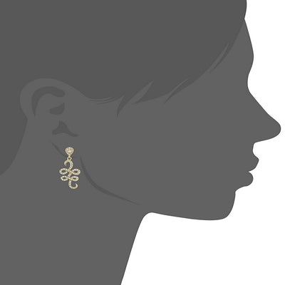 Estele Gold Plated Tattoo line Dangle Earrings for women