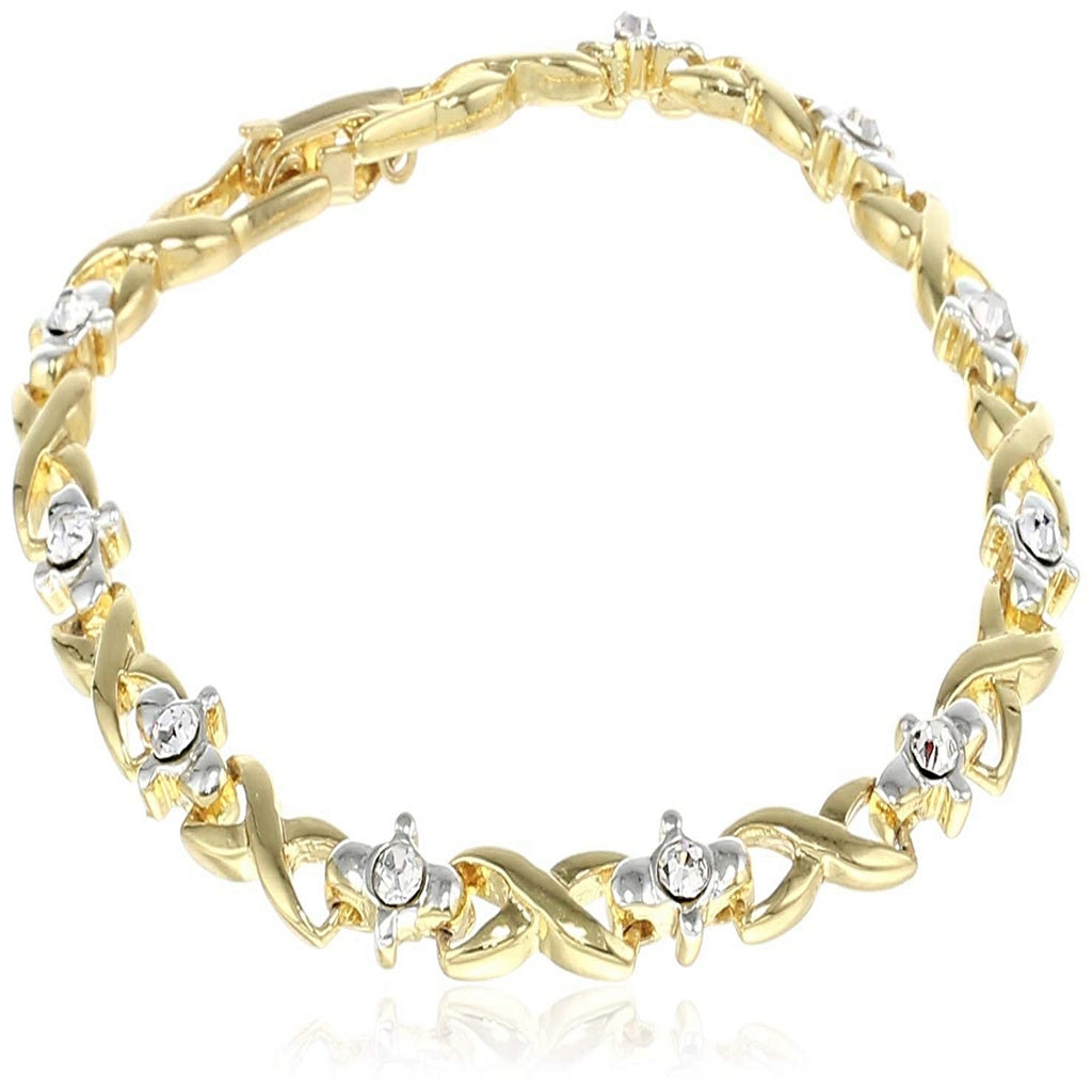 Estele Gold Plate Bracelet with Fancy Austrian Crystals for women