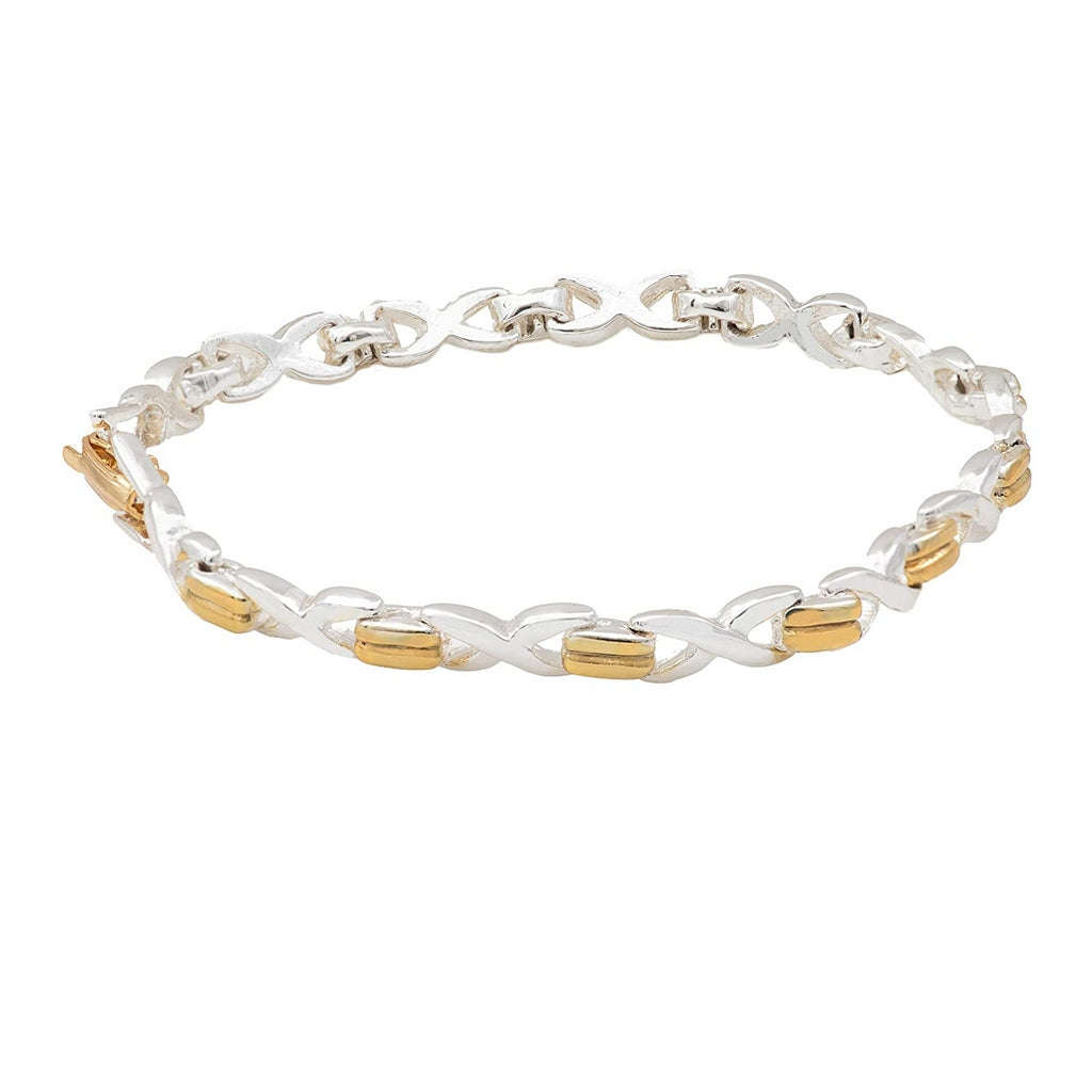 Estele  Gold and Silver Plated Bridged Iternity Bracelet for women