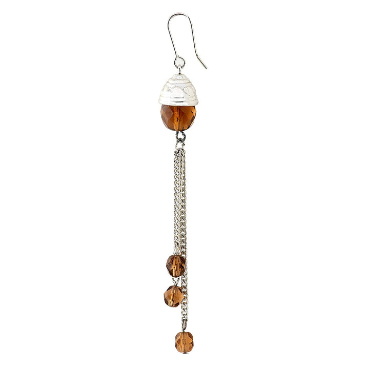 Estele Gold Plated Red Austrian Crystal Dangle Earrings for women