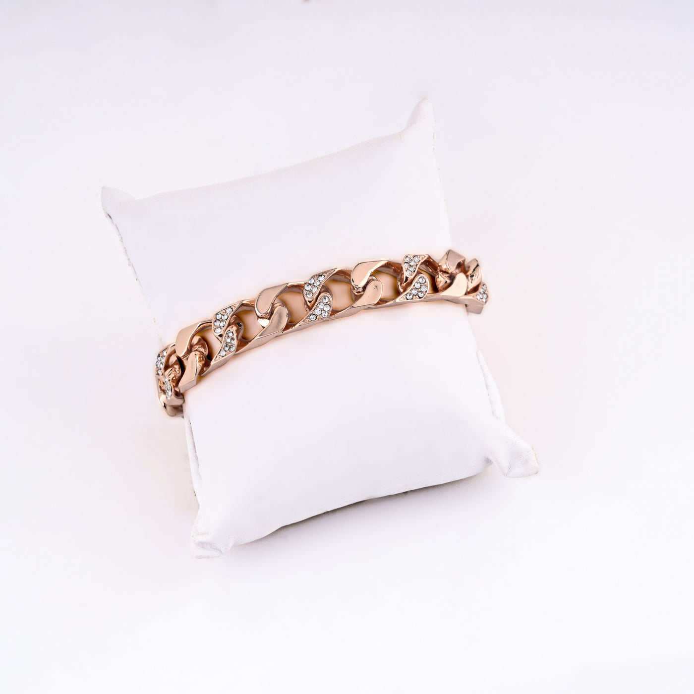 Estele Rose Gold Plated Dazzling Cuban Bracelet for Women/ Men