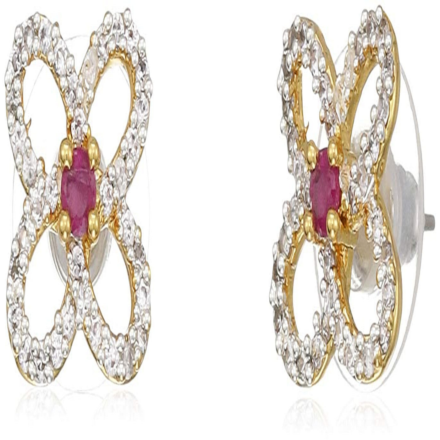Estele Gold Plated American Diamond  Stud Earrings for women