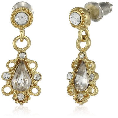 Estele Gold Plated Pear envelope Drop Earrings for women