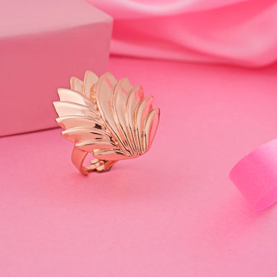 Fashion Rose gold Plated Adjustable modern Cacti Ring for Women
